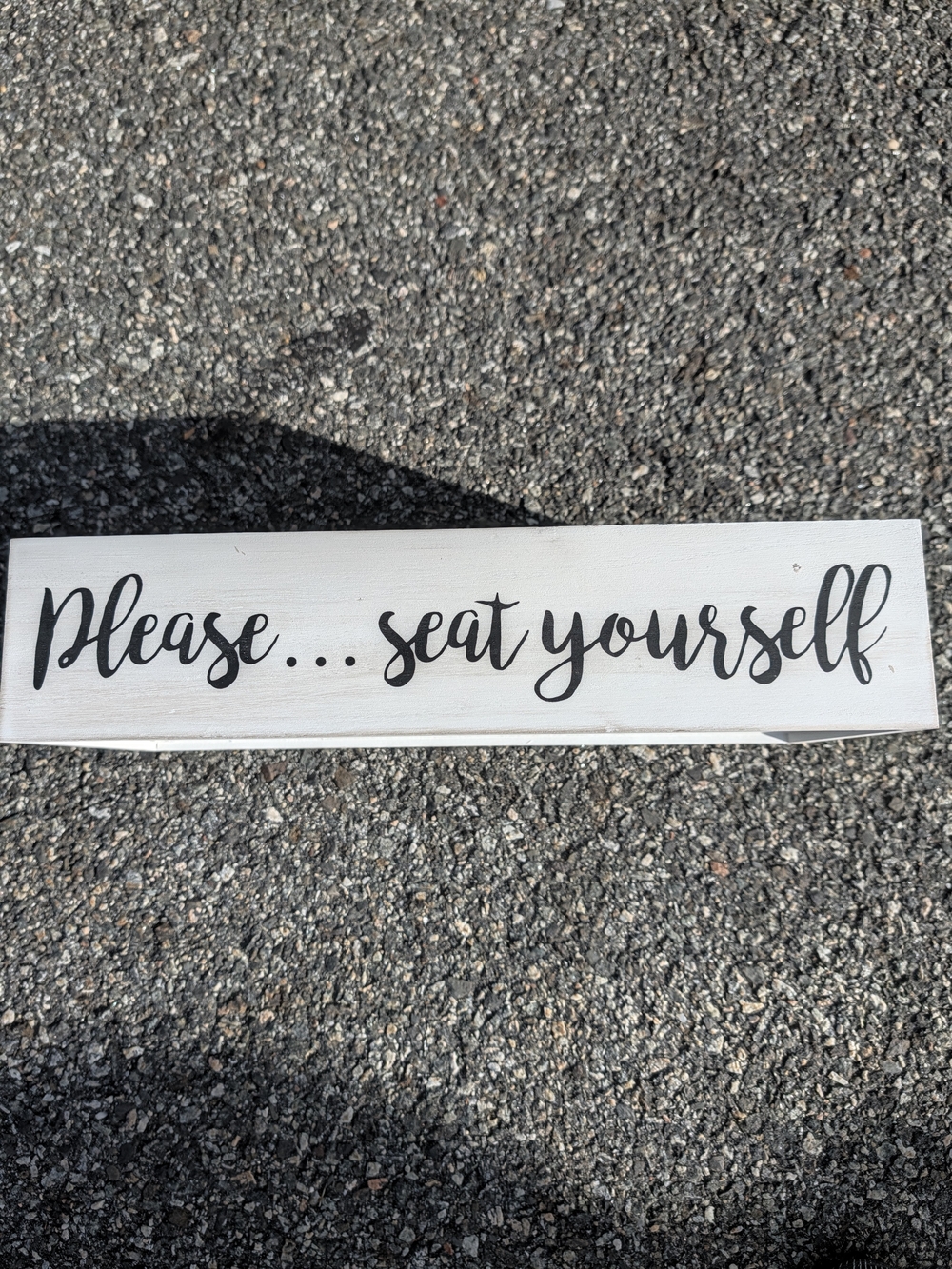 Funny Bathroom Wooden Decor Box – "Please... seat yourself" Toilet Tank Topper
